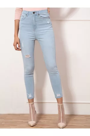 20Dresses Women Blue Mildly Distressed Light Fade Jeans