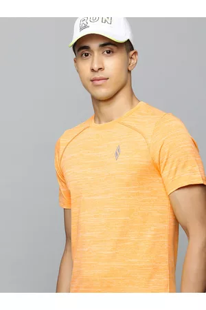 Skechers Men Orange Printed T-shirt