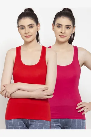 Friskers Women Pack Of 2 Solid Tank Top