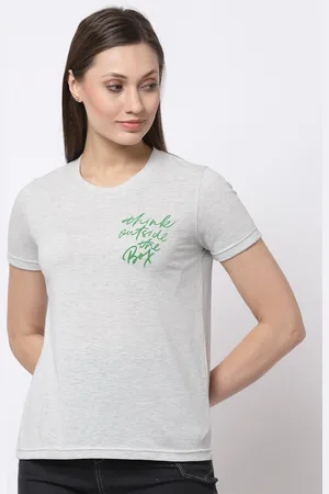 Club York Women Grey Printed T-shirt