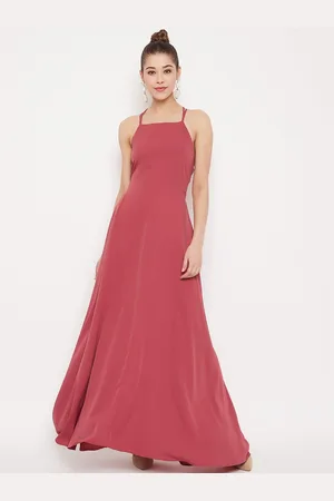 Berrylush Women Pink Solid Maxi Dress