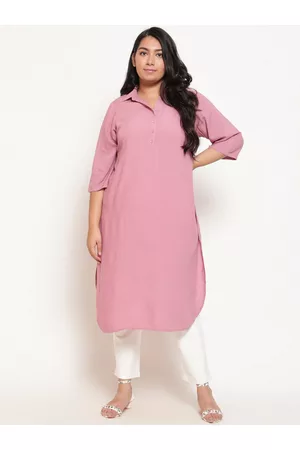 Amydus Women Plus Size Pink Pastels Kurta