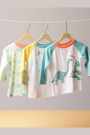 MiArcus Kids Pack of 3 Multicoloured Printed Round Neck Cotton T-shirt