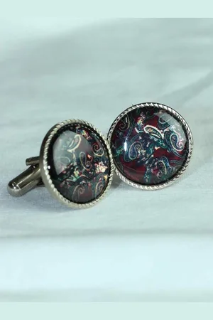 Tossido Men Printed Brass Metal Premium Cufflink