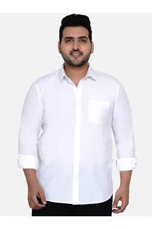 John Pride Men White Plus Size Casual Shirt