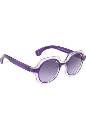 YK Unisex Kids Purple Lens & Purple Round Sunglasses with UV Protected Lens -J7543