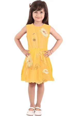 Kids On Board Girls Floral Embroidered Sleeveless Dress
