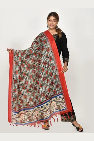 Kesarya Red Ethnic Motifs Printed Dupatta