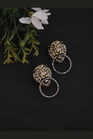 Celena Cole Gold-Toned Contemporary Drop Earrings