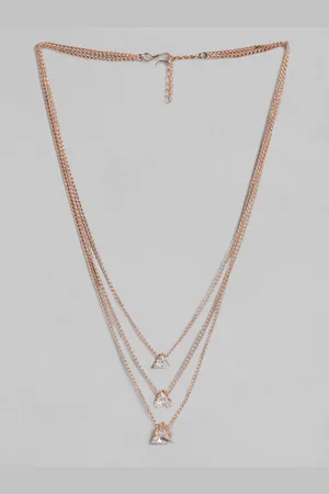 Kord Store Rose Gold-Plated Stone Studded Layered Necklace