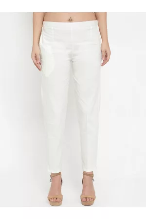 Clora Creation Women Off White Trousers