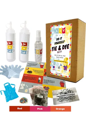luyk Kids Red & Blue Printed Tie Dye Kit