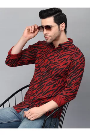 Rigo Men Animal Printed Slim Fit Casual Resort Full Sleeve Shirt