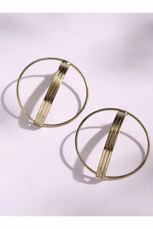 DEEBACO Gold-Toned Circular Hoop Earrings