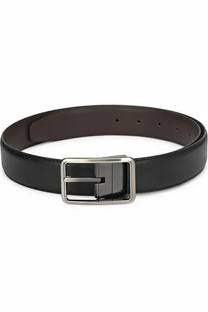 thickskin Men Black Textured PU Formal Belt