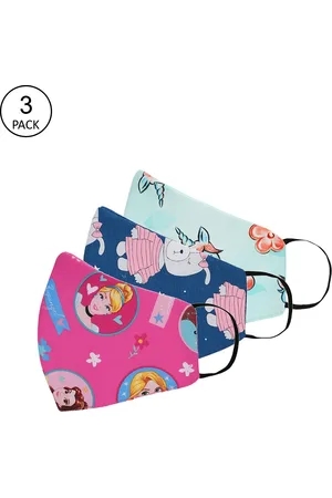 Tossido Kids Pack Of 3 Printed 3-Ply 100% Cotton Cloth Masks