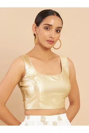 Soch Women Gold Sequinned Saree Blouse