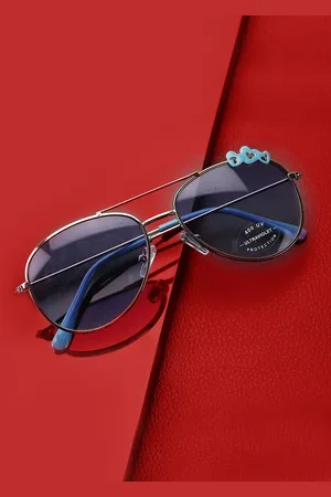 Carlton London Girls Purple Lens & Silver-Toned Aviator Sunglasses with UV Protected Lens
