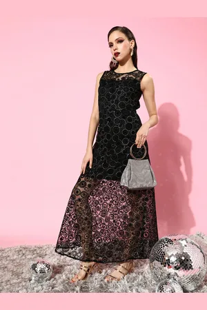ATHENA Black Net Maxi Dress