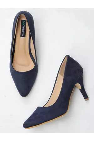 Walkfree Navy Blue Suede Pumps