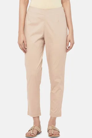 Pantaloons Women Beige Solid Regular Trousers