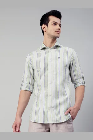 HARSAM Men Multicoloured Striped Casual Shirt