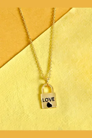 Tistabene Women 18 K Gold-Plated Lock Key Love Pendant