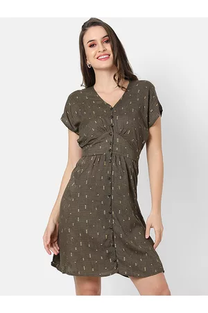 Campus Women Brown Printed Dress