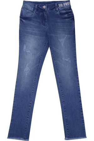 Tiny Girl Girls Blue Slim Fit Light Fade Stretchable Jeans