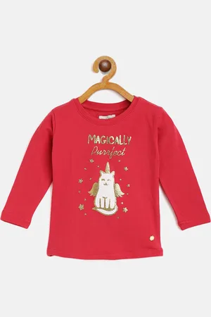 Gini and Jony Girls Pink Printed T-shirt