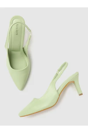 Marc Loire Women Green PU Solid Pumps Heels