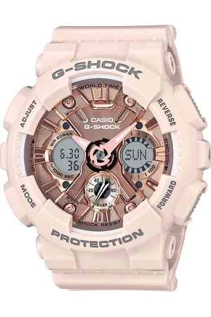 Casio Women G-Shock GMA-S120MF-4ADR Rose Gold Ana-Digi Dial Pink Resin Strap Watch G732