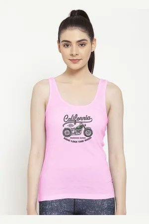 Friskers Women Pink Graphic Printed Tank Top