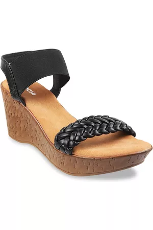 All Things Mochi Women Black Wedge Sandals