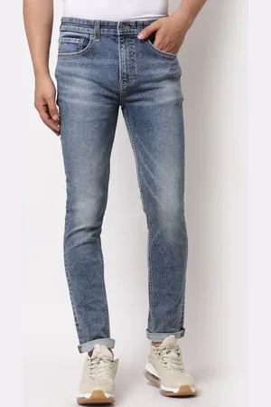 Red Tape Men Blue Skinny Fit Heavy Fade Stretchable Jeans