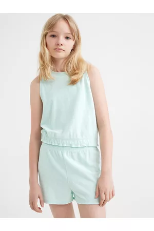 H&M Girls Turquoise Blue Terry Shorts