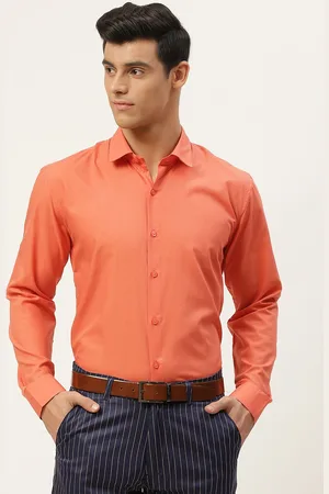 SOJANYA Men Orange Classic Formal Shirt