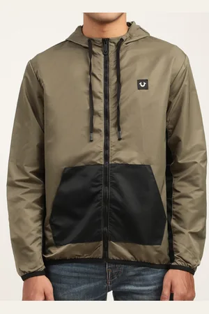 True Religion Men Green Colourblocked Lightweight Padded Jacket