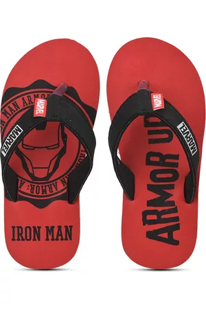 toothless Boys Red & Black Marvel Avengers Printed Rubber Thong Flip-Flops
