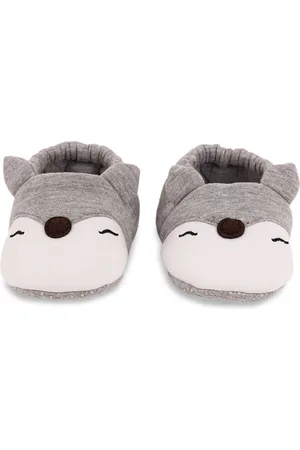 KICKS & CRAWL Kids Grey & White Elastic Booties