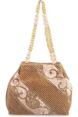 Metro Rose Gold Embellished Bucket Handheld Bag