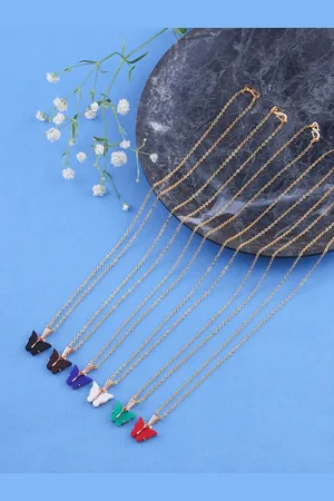 Brandsoon Set Of 6 Gold-Plated & Red Brass Gold-Plated Enamelled Chain