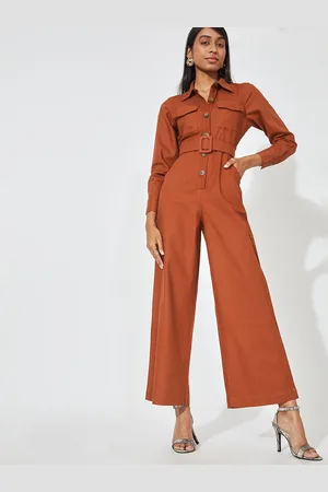 The Label Life Solid Shirt Collar Pocket Detail Basic Jumpsuit
