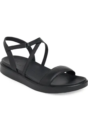 Ecco Women Scandinavian Spirit Black Leather Regular Flat Sandals