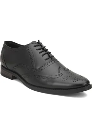 Fashion Victim Men Black Textured Leather Formal Brogues