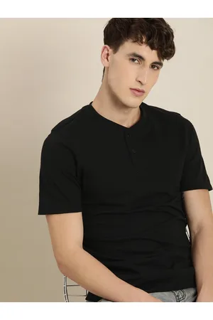 Invictus Men Black Henley Neck T-shirt