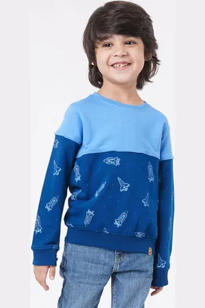 Ed-a-Mamma Boys Blue Printed Sweatshirt