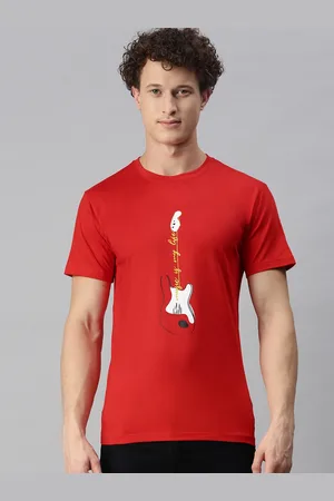 BRATMA Men Red Printed T-shirt