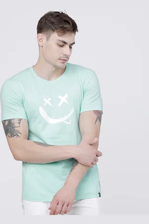 LocoMotive Men Green Printed Round Neck T-shirt