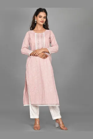Kesarya Women Pink Ethnic Motifs Pure Cotton Kurta with Trousers & With Dupatta